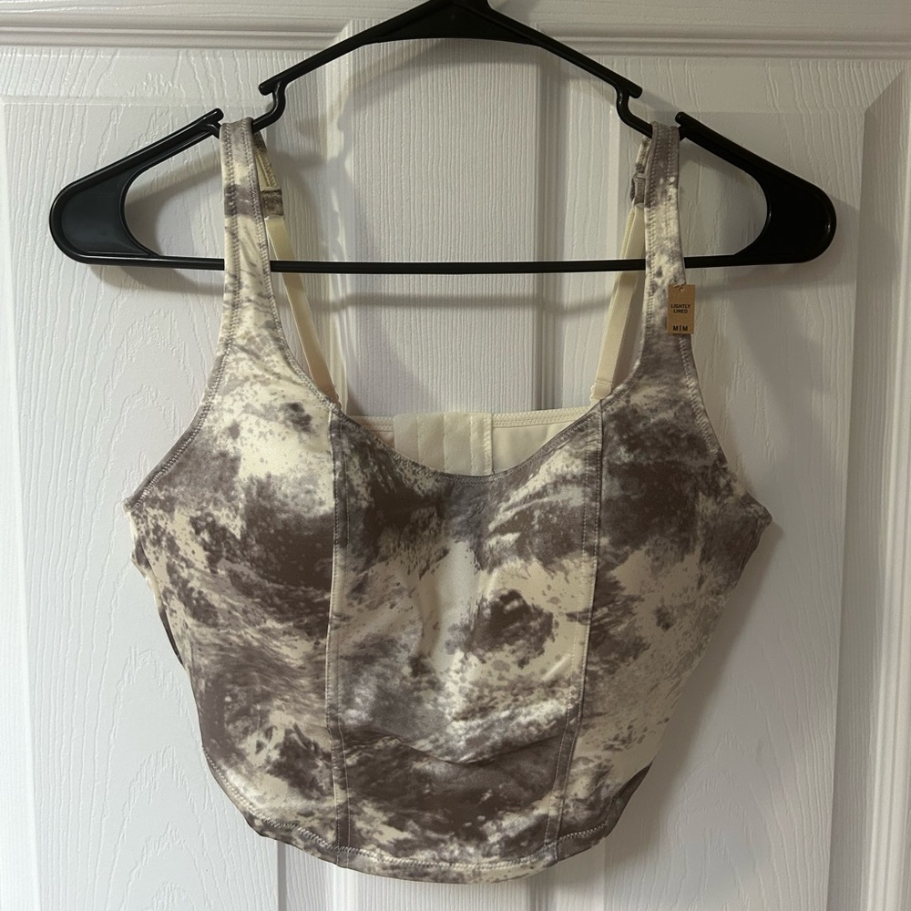 Lightly lined cropped corset top